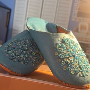 Embellished Blue Women's Shoes